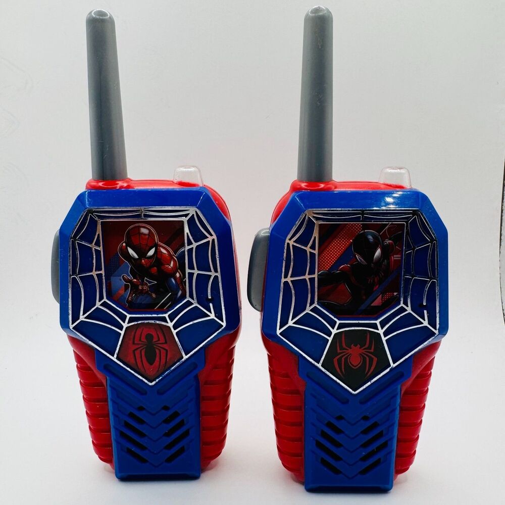 Spider-Man Walkie Talkies Kids 2 Way Radios Red Blue Tested Working Batteries